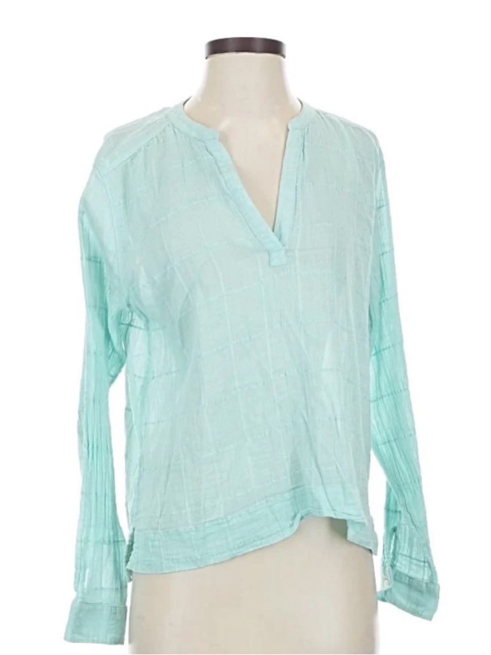 Carve Designs Women's Aqua Split-Neck Textured Tunic